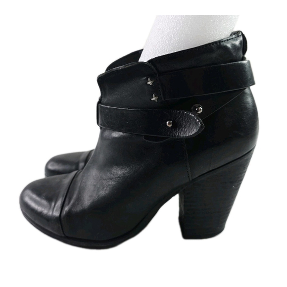 Rag & Bone Harrow Black Booties size 7 US (37.5 Eu) Women’s Boots Shoes Leather - Picture 3 of 9